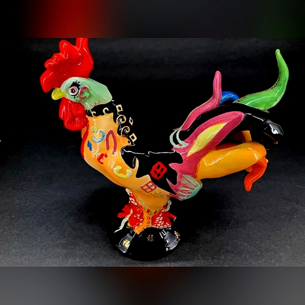 Poultry in Motion Rooster Statue Vintage Sharon Neahaus Created Artist
